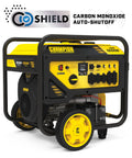 15,000-Watt MKE Series Portable Generator With Electric Start and CO Shield, 9-Hour Runtime, side view with controls visible