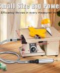 Do-It-All 69-Piece Jewelry Making Polisher Kit With Flex Shaft Mini Table Saw shown on wooden workspace