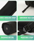 Archery Quiver For Back Or Hip Carry Adjustable Arrow Holder with padded strap, belt clip, thick bottom, and adjustable strap.