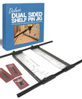 Dual Sided Shelf Pin Jig With One Quarter Inch And Five Millimeter Self Centering Drill Bits, Adjustable Shelf Jig template