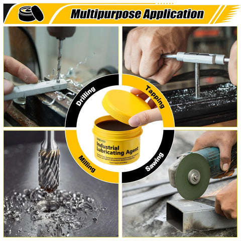 Dreyoo cutting paste jar for drilling, tapping, milling; yellow 8.8 oz container.