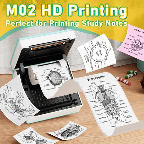 Ultra Compact Mini Sticker Printer And Portable Wireless Craft Maker For Students Hella Convenient Instant Graphic Output printing anatomical notes.