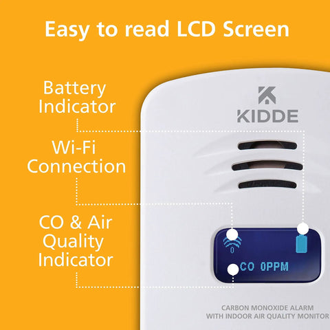 Smart Carbon Monoxide Detector And Indoor Air Quality Monitor 2 In 1 Plug In With WiFi Alexa Compatibility detail view