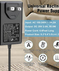 Heavy Duty 29V 2A Power Supply Adapter For Recliner And Lift Chair with 6.6 feet cord, universal AC/DC transformer design.