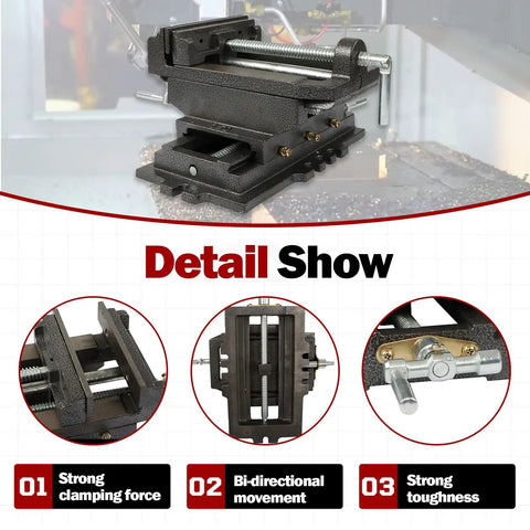 6 Inch Cross Slide Drill Press Vise Heavy Duty Benchtop X Y Compound Vise For CNC Milling And Drilling Machines on display