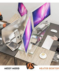 2 Pack Adjustable Monitor Riser Stand For Desk With Height Elevation Ergonomic Lift supports dual screens in tidy workspace