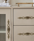 Antique Bronze Cabinet Pulls 6.3 Inch 160mm Vintage Style Drawer Knobs installed on beige cupboard and dresser