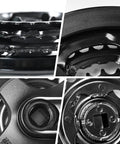 Close-up of Beefy 3x Crankset FC-TY301, aluminum alloy crank arm, triple chainring, square taper detail, mountain bike use