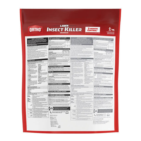 Back view of Lawn Bug Killer Granules For Large Yards Up To 10,000 Sq Ft Kills Ants Spiders Fleas And Ticks With Outdoor Bug Control bag.
