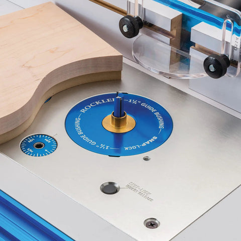 Locking Router Plate Insert Kit With Twist Locks For Router Table Insert Plate Aluminum Construction with wood in use