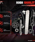 Nissan KA24E 2.4L Engine Timing Chain Kit With Gaskets And Oil Seal OE Replacement For D21 Pickup 89 To 97 240SX Stanza Axxess