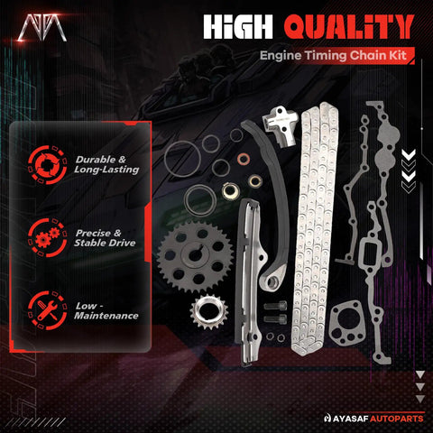 Nissan KA24E 2.4L Engine Timing Chain Kit With Gaskets And Oil Seal OE Replacement For D21 Pickup 89 To 97 240SX Stanza Axxess