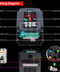 Wiring diagram for Square Two Point Two Kilowatt 220V Air Cooled CNC Spindle Motor Kit with ER20 Collet and VFD Drive