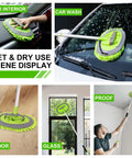 62 Inch Adjustable Car Wash Brush Kit With Long Handle Chenille Microfiber Scrub Mitt And Sponge in various cleaning scenarios