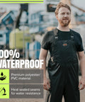 High Visibility Lightweight Waterproof Safety Rain Suit Featuring Reflective Work Jacket And Heavy Duty Bib Pants, 100% waterproof polyester