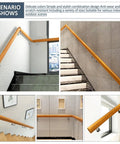 Built Like A Tank Heavy Duty Outdoor Stair Railing And Wall Mounted Wooden Handrail With Stainless Steel Mounts for indoor and outdoor use.