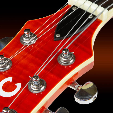 Flatwound Precision Electric Guitar Strings Stainless Steel High Volume Polished Smooth Finish Light Gauge 012 016 024 030 040 050 Set For Electric Guitars Long Scale on red headstock