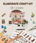 Chill DIY Dollhouse Kit For Beginners And Adults, Build Your Own Chocolate Shop Miniature House With Realistic Details