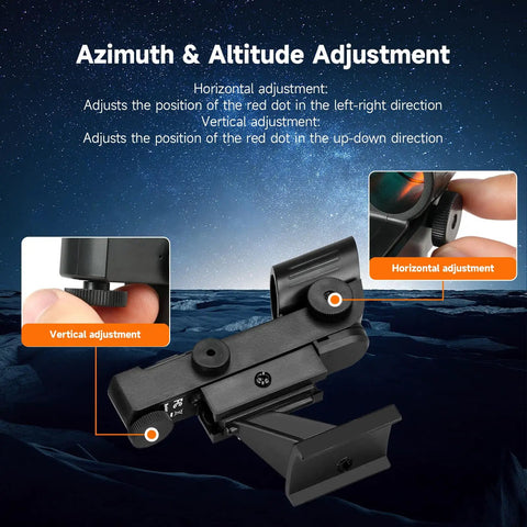Red Dot Finder Scope For Astronomical Telescopes Reflex Viewfinder adjustment knobs for azimuth and altitude control