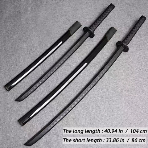 Black Polypropylene Training Katana Sword With Sheath Belt And Stand One Piece Blade For Safe Practice Like A Boss Realistic Feel