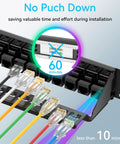 24 Port Cat6 Patch Panel With Keystone Couplers No Punch Down RJ45 Ethernet Patch Panel 1U mount with colorful cables