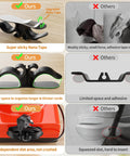 Comparison of Six Pack Upgraded Kitchen Cord Organizer and other brands showing adhesive strength and cord slot size on appliances.
