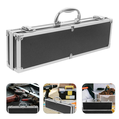 Durable Aluminum Tool Organizer Box With Secure Twist Latches Portable Travel Case Scratch Proof Exterior side view