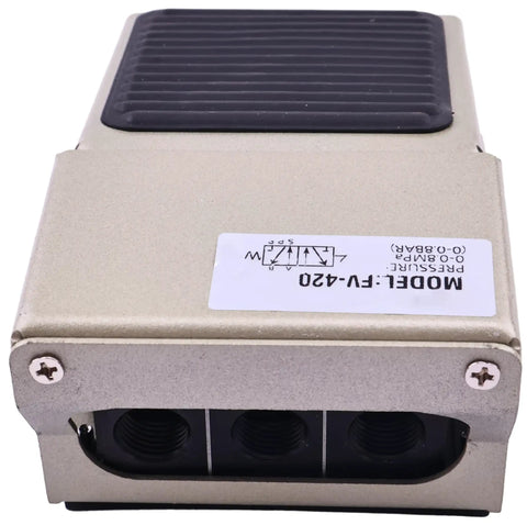 Close-up of the Foot Pedal Pneumatic Valve Two Position Four Way Air Control One Quarter Inch NPT FV-420 VFP440