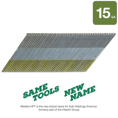 Finish Nails Two And A Half Inch 15 Gauge Angled Electro Galvanized 1000 Count for crown molding and baseboards in packaging