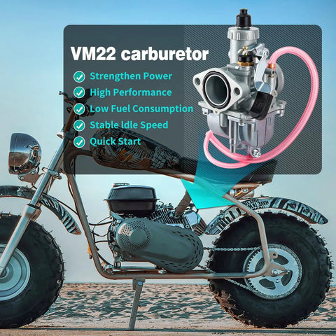 Carburetor Kit For Predator 212 And 224cc Engines With 26mm Throttle Assembly And Main Jets on mini bike background