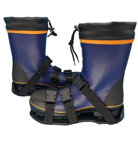 Epoxy Floor Spiked Shoes For Easy Garage Floor Coating Installations, 0.75 Inch Spikes, Adjustable Six Straps, Polypropylene Base