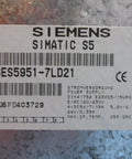 Used 6ES5951-7LD21 SIMATIC S5 Power Supply For Industrial Automation, 120/230 VAC Input, 5 VDC At 7 A And 15 A, 5.2 V At 2.5 A, 24 V At 0.35 A, Removed From 170-HT-8, Tested And Working Condition. Siemens SIMATIC S5 power supply label