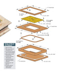 Detailed diagram showing parts and assembly for Dang Cool DIY Wooden Box Patterns And Easy Instructions For Knockout Jewelry Keepsakes.