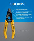 Three Hole Fiber Optic Stripper With Angled Jaw And Safety Lock, Strips 1.6-3.0mm Jacket, highlighted functions and features
