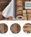 Peel And Stick Brown Wood Wallpaper No Mess Realistic Vintage Grain Self Adhesive Shiplap Style Contact Paper For Cabinets Countertops Shelves Drawers Walls And Doors Waterproof PVC Removable Easy DIY Makeover with adhesive backing and water resistance.