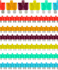 Heavy Duty LED Blade Fuse Assortment Kit Featuring ATC ATO Circuit Breakers For Whip And Diesel Rig 5A To 40A Amperage Protection assorted colored fuses organized in rows.