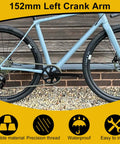 152mm Left Crank Arm Replacement For Diamond Hole Bicycles on bike with black wheels and chain, outdoor setting