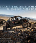 RZR off-road vehicle on rocky terrain highlighting importance of RZR Drive Belt For Specific Models Genuine OEM Part 3211226 Beefed Up