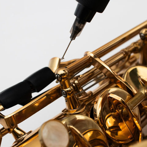 Precision Synthetic Lubricant For Brass And Woodwind Keys And Linkages With Needle Point Applicator For Smooth Quiet Action On Trumpet Trombone Saxophone Clarinet Flute French Horn And More Easy Apply Low Residue, needle applicator on brass saxophone keys
