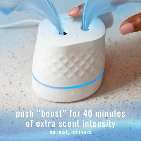 Plug In Scent Booster Starter Kit With Ocean Refills, Black Oil Diffuser Air Freshener with 40 Minute Scent Boost Button and Mist