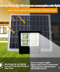 Ultra Bright 300W Solar Flood Light With 521 LEDs 24000LM IP66 Waterproof Remote Control Dusk To Dawn Auto Lighting