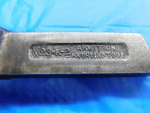 Heavy Duty Six Wheel Knurling Tool For Precision Metalworking One Point Three Five Five Inch Shank Dia showing engraved markings on tool surface.