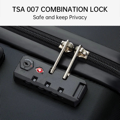 Lightweight 20 Inch Carry On Luggage With Wheels Airline Approved Hard Shell Case TSA lock detail in Smoke White