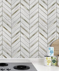 Peel And Stick Hexagon Mosaic Backsplash Tiles For Kitchen Decor, 10-Sheet Self Adhesive Aluminum PVC Composite Wall Covering