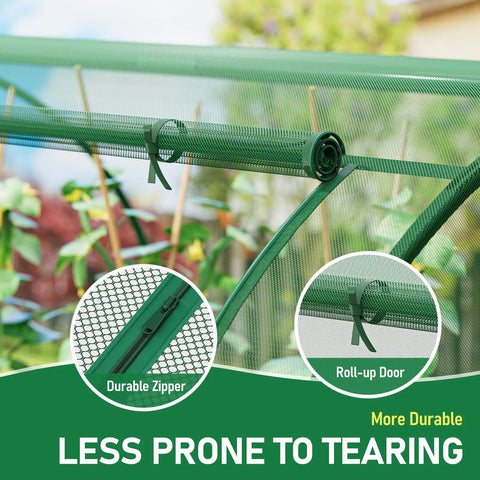 Garden Plant Netting Mesh Cover For Raised Bed 98x49x49in With Roll Up Zipper Door Large Tunnel Netting For Vegetables And Fruits Bird And Insect Proof Keeps Plants Airy And Safe Green