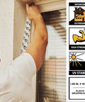 Heavy Duty Clear Insulation Seam Tape 2 Inch X 164 Feet Acrylic Adhesive Roll applied on a window frame for sealing.