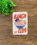 Funny Vintage Metal Wall Sign Ramen Club Everyday All Day Tin Sign 8x12 Inches Aluminum Decor For Home Office Garage Kitchen Dorm
