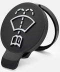 Windshield Washer Fluid Reservoir Cap for GM Rides and Trucks Fits Cadillac Escalade Chevrolet Silverado Malibu Impala GMC Sierra 1500 Buick Enclave Acadia and More, black plastic with embossed icon, front view