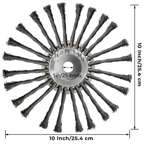 Top view of 10 Inch Steel Wire Trimmer Head With Universal Fit For Popular String Trimmers Tough As Nails Wire Brush Cutter Head
