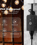 Outdoor Smart WiFi Plug Outlet With Heavy Duty Grounded Outlet No Fuss Remote App Control And Voice Control Works With Alexa And Google Home 2.4 GHz WiFi Only ETL Listed 1 Pack installed outdoors